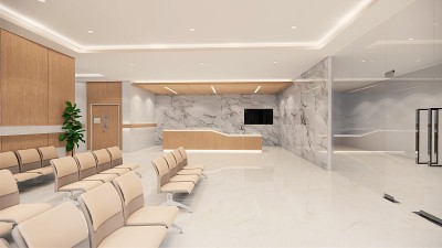 3 d渲染。医院室内现代设计。排空医院病床和各种急救医疗设备在空急诊室的医疗实践理念。
