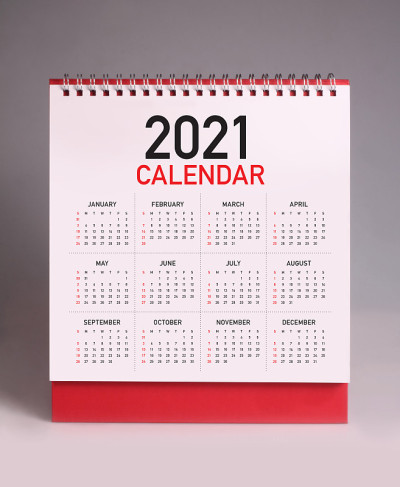 简单的2021年台历