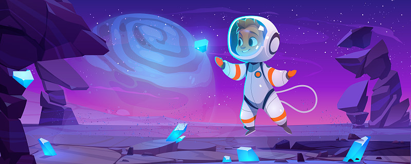 可爱的宇航员在外星太空，宇航员