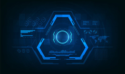 Triangle Futuristic HUD Concept. Sci-Fi Technology