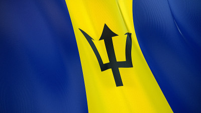 The flag ofBarbados3D illustration.