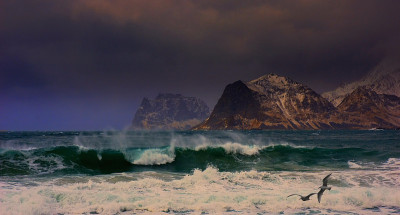 罗浮敦群岛的海景