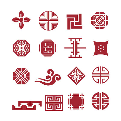 韩国装饰图标，向量集