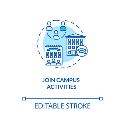 Join campus activities turquoise concept icon