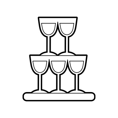 香槟酒杯金字塔饮庆祝活动