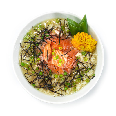 三文鱼茶汤饭日本传统早餐