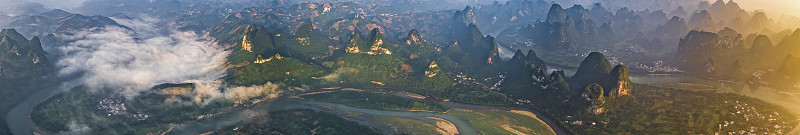鸟瞰桂林全景，中国