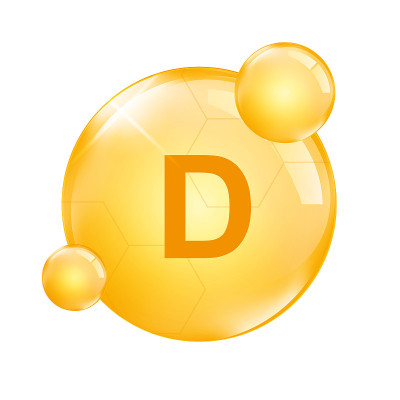 维生素d，黄色胶囊，逼真的矢量插图