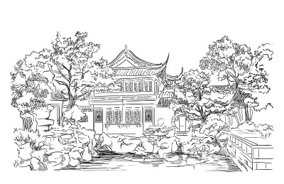 中国手绘地标