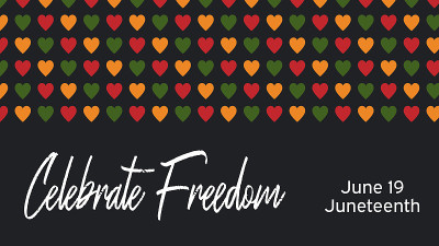 Vector banner Juneteenth - celebration ending of s