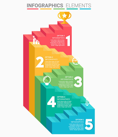 INFOGRAPHICS业务楼梯元素设计编号