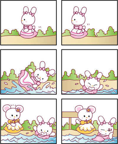 矢量卡通兔子公主漫画故事