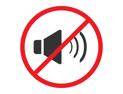 没有声音或音乐图标。孤立的静音和警告说明。与禁止和禁止红色标志保持沉默。向量EPS 10