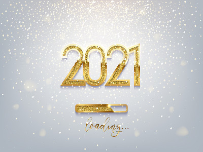 2021年新年黄金加载条矢量插图