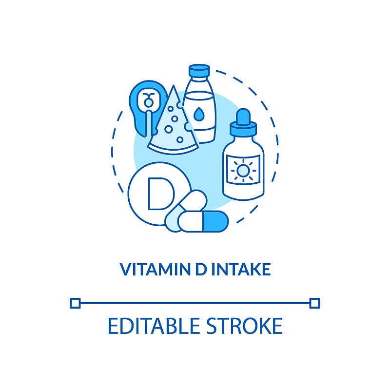 维生素D摄入量概念图标