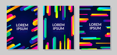 Set of covers template with abstract colorful shap