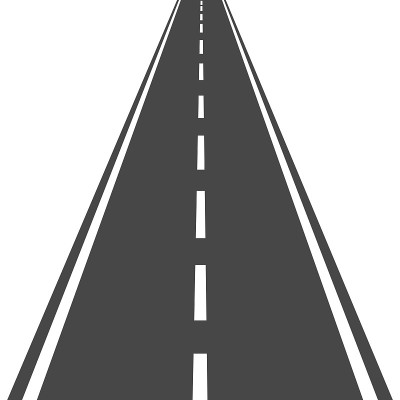 直线道路与白色标记向量插图。高速公路道路图标。