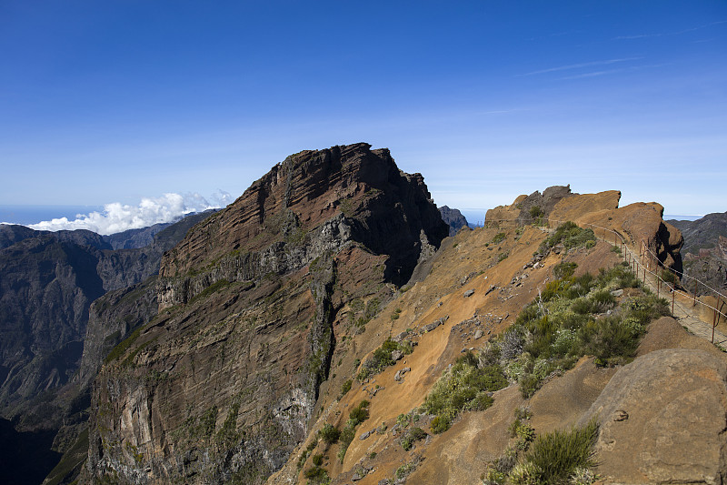 葡萄牙马德拉岛的Pico do ariiro峰