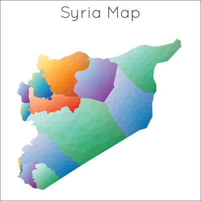 Low Poly map of Syria.