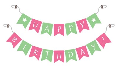 生日快乐彩旗。