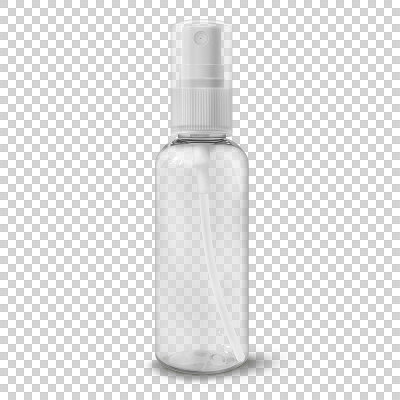 透明塑料化妆瓶与喷雾矢量插图。容器用于消毒，喷雾，热水。旅游业态美容产品套餐