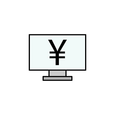 monitor, yuan colored icon. Element of finance ill