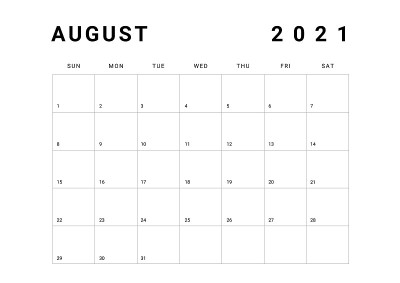 2021年日历模板