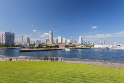 日本横滨港城的高层建筑和公寓