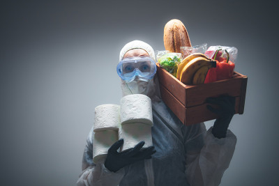 食品和杂货送货上门-病毒爆发期间的隔离和隔离