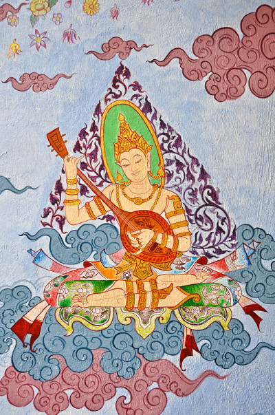 清迈达拉皮隆森林寺庙泰国本土风格的角画