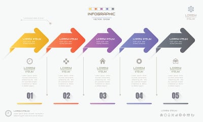 信息图形设计模板与图标，流程图，向量eps10插图