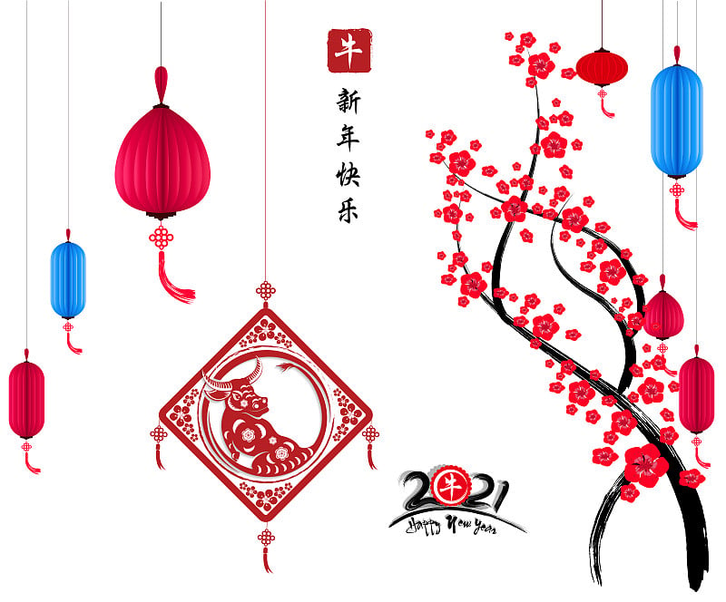 Happy chinese new year 2021 year of the ox.