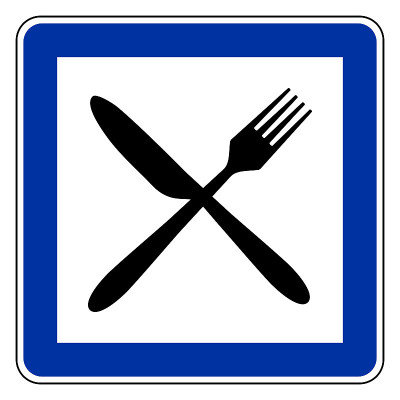 餐具和路标