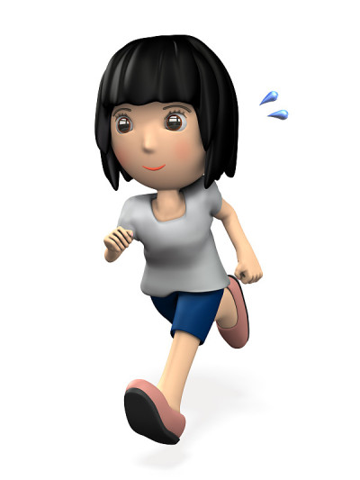 年轻女子喜欢跑步。