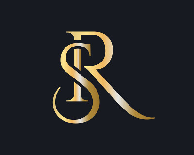 高级字母SR标志设计。RS字母标志设计具有现代时尚感