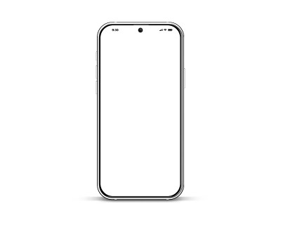 3d高质量矢量移动模型。超真实的智能手机。设备UI UX模型演示模板。手机框架与黑屏隔离模板。3 d