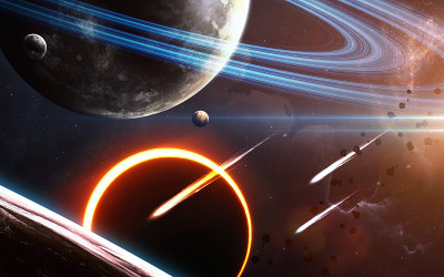有星云和星星的无限空间背景。这幅图像元素