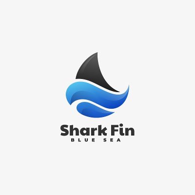 矢量插图鱼翅梯度彩色风格。