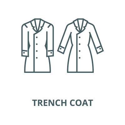 Trench coat vector line icon, linear concept, outl