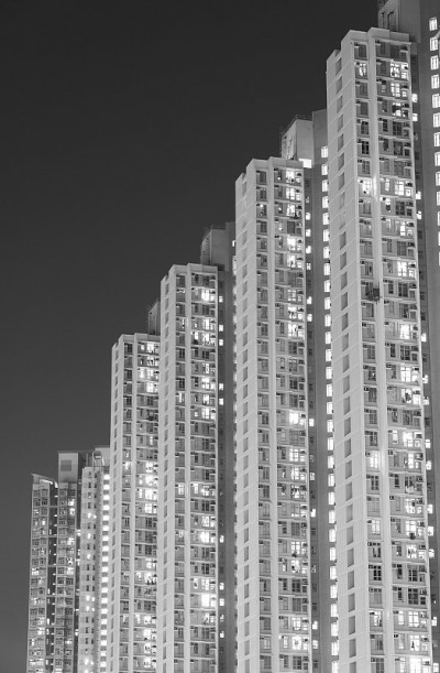 香港城市的高层住宅建筑