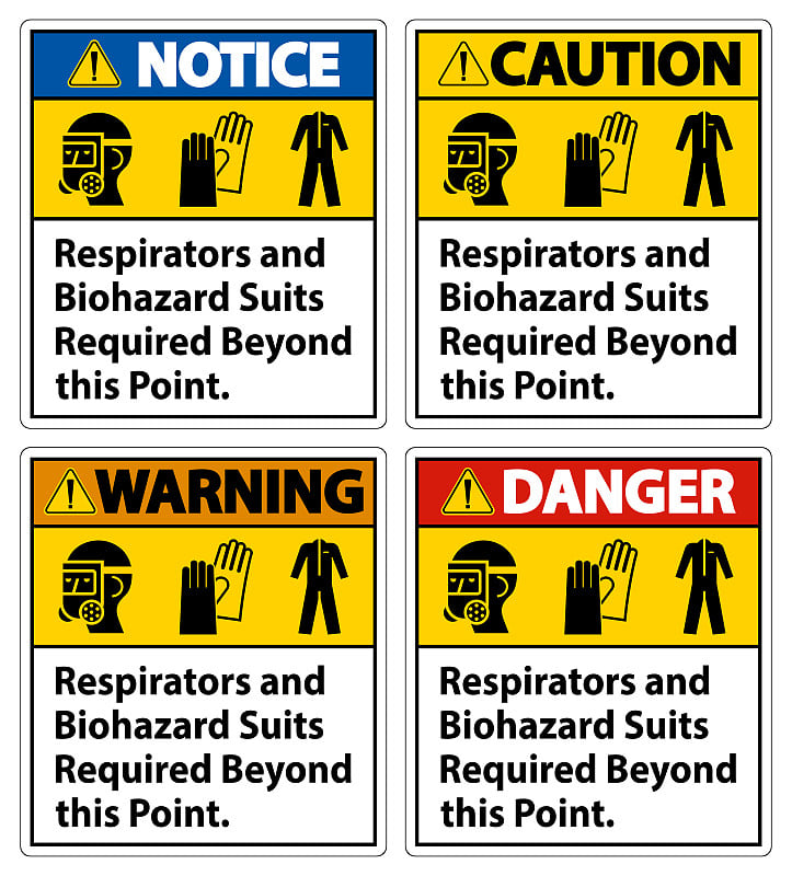 警用个人防护用品标志，超过这一点需要防护口罩和生物危害服