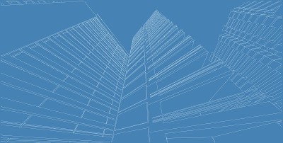 3D插图建筑透视线