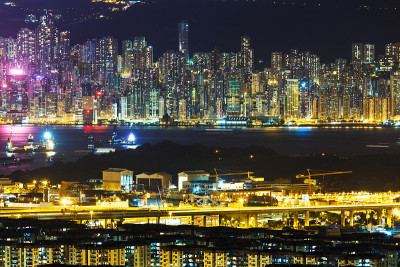 香港城市的夜晚