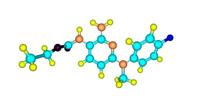 白色上分离的氟吡丁分子结构