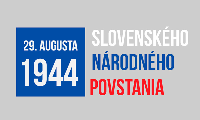 斯洛伐克语国家起义日印刷海报。8月29日在斯洛伐克度假。为旗帜，传单，贺卡，明信片的向量模板