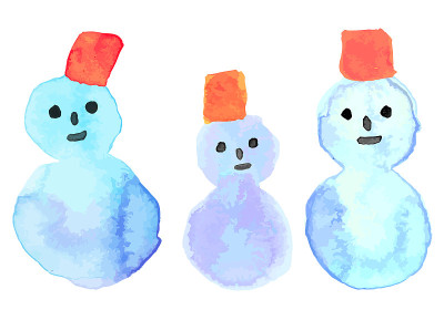 手绘水彩雪人