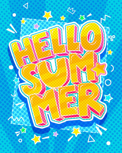 Hello Summer Message流行艺术风格