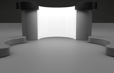 展览张力织物展示横幅站背景为贸易展广告站