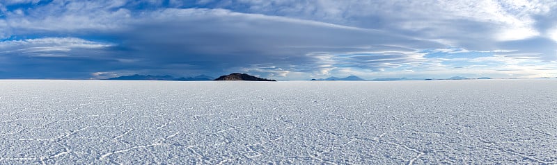 的阿塔卡玛高原。盐沼湿地全景图