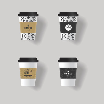 咖啡杯设计模板模拟